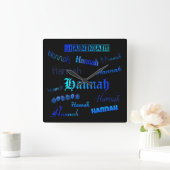 ブラックの色合い – ハンナ スクエア壁時計 (ホーム)