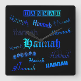 ブラックの色合い – ハンナ スクエア壁時計