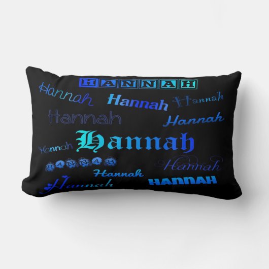 ブラックの色合い – ハンナ ランバークッション (正面)