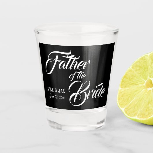 ブラックの花嫁の白い台本の父 ショットグラス (正面)