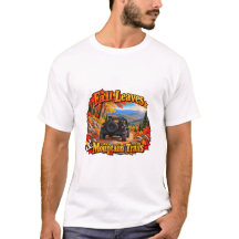 ブラックの落ち葉と山道Tシャツ