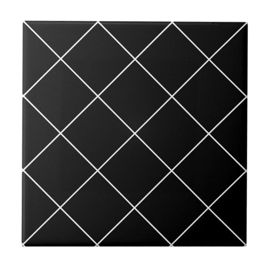 ブラックの薄いダイヤモンド格子タイル タイル (正面)