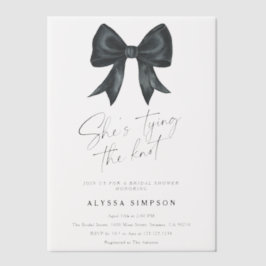 ブラックの蝶結び 彼女は結婚する ブライダルシャワー ベラム紙招待状