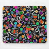 ブラックの裁縫供給を2回切断 マウスパッド (正面)