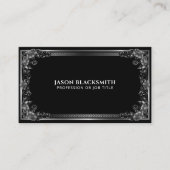 ブラックの豪華なリーガルシルバーフレーム 名刺 (正面)