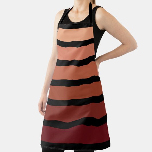 ブラックの赤ストライプ色の色合い エプロン (インサイチュ)