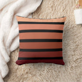 ブラックの赤ストライプ色の色合い クッション (ブランケット)