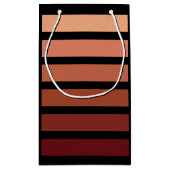 ブラックの赤ストライプ色の色合い スモールペーパーバッグ (裏面)