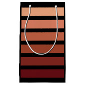 ブラックの赤ストライプ色の色合い スモールペーパーバッグ (正面)