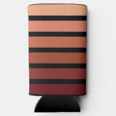 ブラックの赤ストライプ色の色合い スリム缶クーラー (裏面)