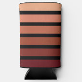 ブラックの赤ストライプ色の色合い スリム缶クーラー (正面)