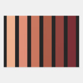 ブラックの赤ストライプ色の色合い ラッピングペーパーシート (正面2)