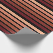 ブラックの赤ストライプ色の色合い ラッピングペーパー (角)