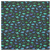 ブラックの青と緑の極小ダイノス ファブリック (見本)