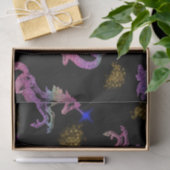 ブラックの魔術的な虹のユニコーン 薄葉紙 (ギフト)