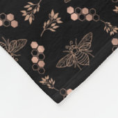 ブラックの黄金の蜂と蜂の巣 フリースブランケット (角)