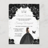 ブラックの黒髪プリンセス スイート16 ポストカード (正面)