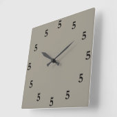 ブラックの5時どこか アルミニウムシルバーグレー スクエア壁時計 (傾斜)