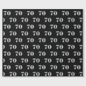 ブラックの70歳の誕生日 ラッピングペーパー (フラット)