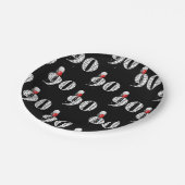 ブラックの90th誕生日パーティー風船 ペーパープレート (アングル)