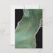 ブラックの「Save The Date」カード（グリーンシルバーグリッター） セーブザデート (裏面)