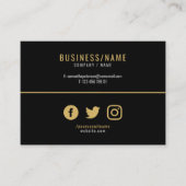 ブラックはっきりしたと金ゴールドのソーシャルメディア 名刺 (正面)