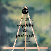 ブラックはっきりしたイタリックタイポグラフィ結婚の歓迎 アクリルサイン (ニュートラル)