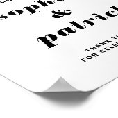 ブラックはっきりしたイタリックタイポグラフィ結婚の歓迎 ポスター (角)