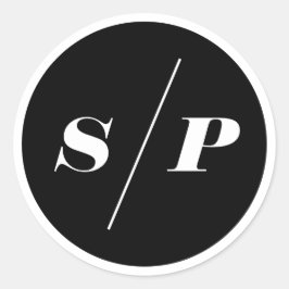 ブラックはっきりしたイタリックタイポグラフィ結婚ズモノグラム ラウンドシール