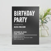 ブラックはっきりしたグランジ誕生日 招待状 (スタンド正面)