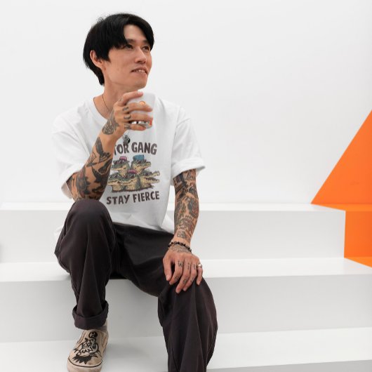 ブラックはっきりしたゲーター集団Tシャツ Tシャツ