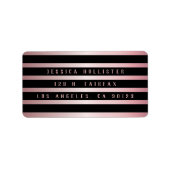 ブラックはっきりしたストライプバラ金ゴールド |差出人住所 ラベル (正面)