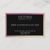 ブラックはっきりしたタイポグラフィオンシックグラデーション背景 名刺 (裏面)