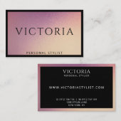 ブラックはっきりしたタイポグラフィオンシックグラデーション背景 名刺 (正面/裏面)