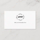 ブラックはっきりしたタイポグラフィメイクアップアーティスト 名刺 (裏面)