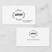 ブラックはっきりしたタイポグラフィメイクアップアーティスト 名刺 (正面/裏面)