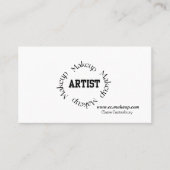 ブラックはっきりしたタイポグラフィメイクアップアーティスト 名刺 (正面)