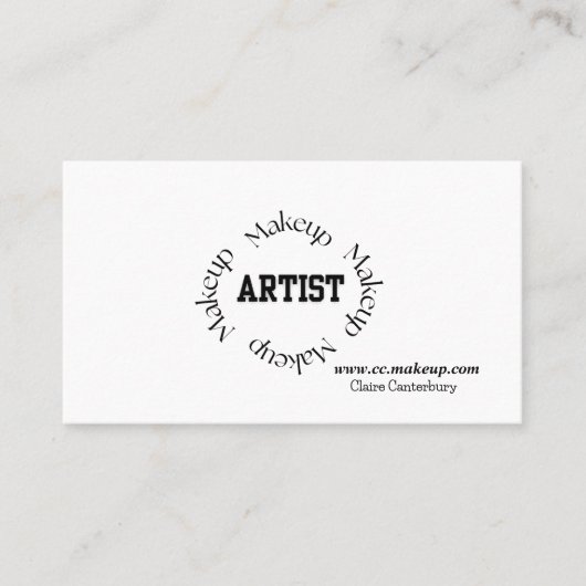 ブラックはっきりしたタイポグラフィメイクアップアーティスト 名刺 (正面)