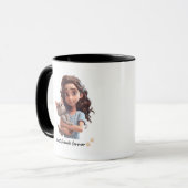 ブラックはっきりしたフレンドシップ引用文マグ マグカップ (正面左)