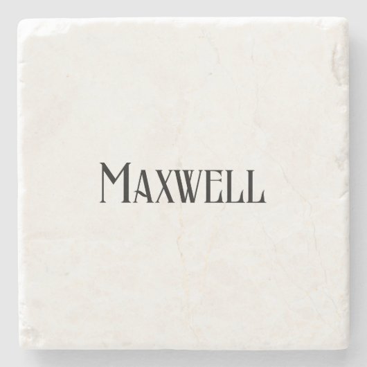 ブラックはっきりしたモダンタイポグラフィファミリ名 ストーンコースター (正面)