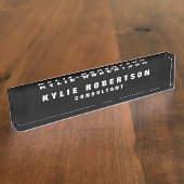 ブラックはっきりしたレジブルプロフェッショナルトレンディーモダン デスクネームプレート (側面)