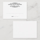 ブラックはっきりしたレッ結婚トの座席 プレイスカード (正面/裏面)