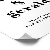 ブラックはっきりしたレトロタイポグラフィ結婚ズ・ウェルカム ポスター (角)