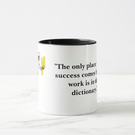 ブラックはっきりした引用文マやる気を起こさせるグ マグカップ (中央)