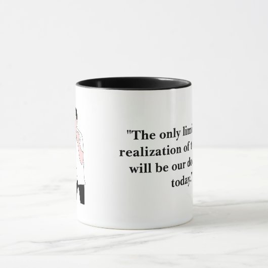 ブラックはっきりした引用文マ感動的グ マグカップ (中央)