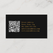 ブラックはっきりした金ゴールドモダンレタリングビジネスサービス 名刺 (裏面)