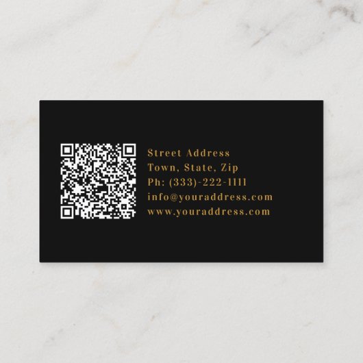 ブラックはっきりした金ゴールドモダンレタリングビジネスサービス 名刺 (裏面)