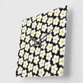 ブラックはっきりしたY2Kワイルドフラワー鮮やかホームデコール スクエア壁時計 (傾斜)