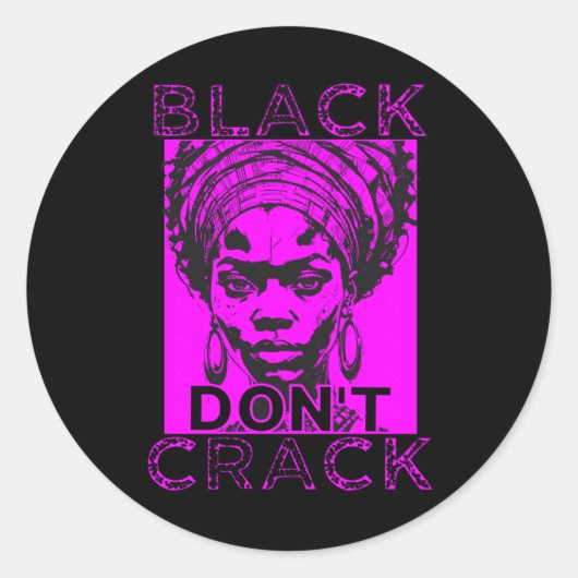 ブラックはクラックしない9ステッカー ラウンドシール (正面)