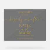 ブラックは歓迎の後ずっと幸せそうに霜を降ろした金ゴールド アクリルサイン (正面)